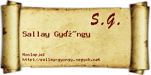 Sallay Gyöngy névjegykártya